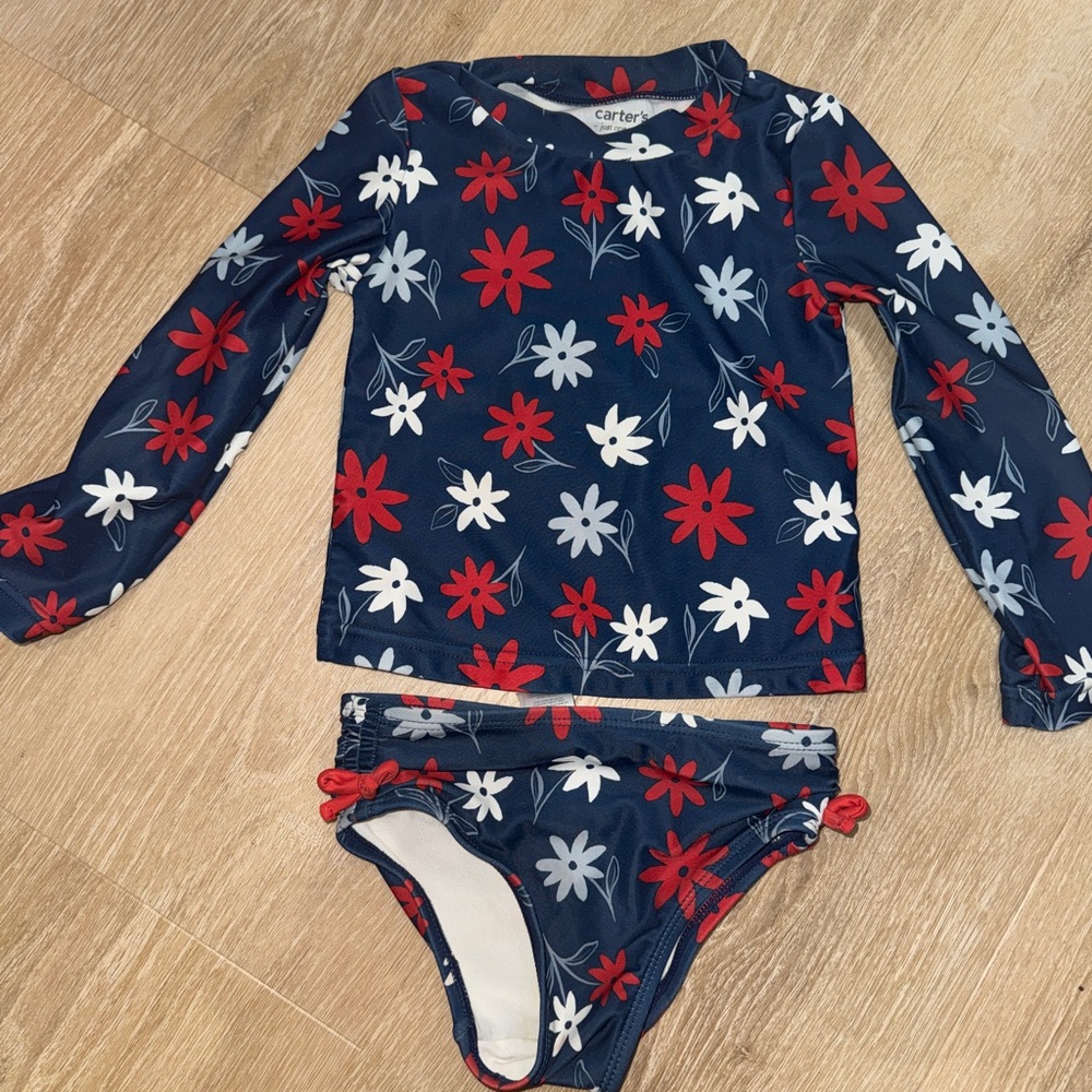 Carter's Floral Rashguard Set - Pink, Blue, Yellow